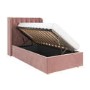 Pink Velvet Single Side-Lift Chesterfield Ottoman Bed - Taylor