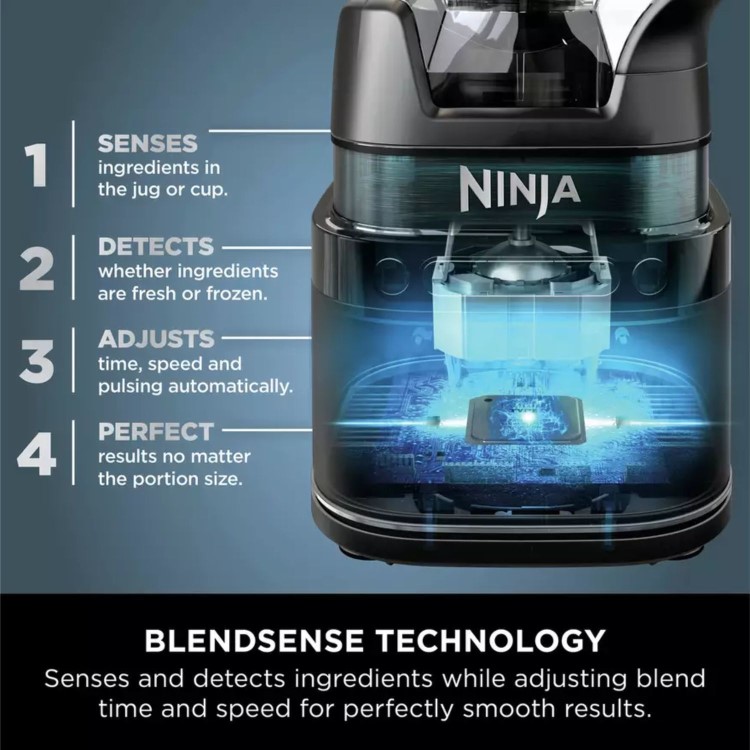 Ninja TB301UK Detect Duo Power Blender Pro + Single Serve  Black  Smoothies Soups & Ice Crushing