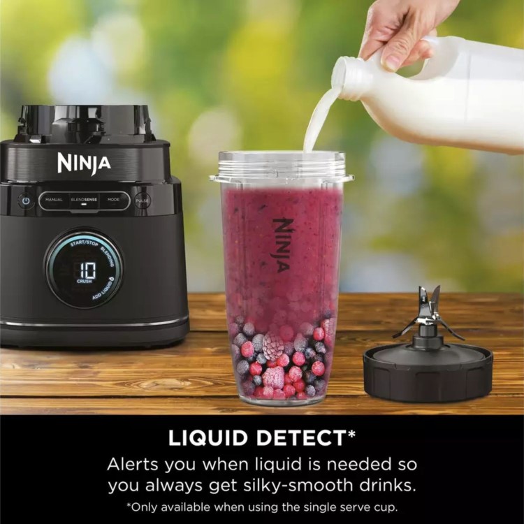 Ninja TB301UK Detect Duo Power Blender Pro + Single Serve  Black  Smoothies Soups & Ice Crushing