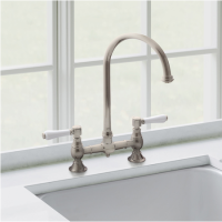 Rangemaster Belfast Brushed Dual Lever Bridge Kitchen Mixer Tap