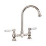 Rangemaster Belfast Brushed Dual Lever Bridge Kitchen Mixer Tap
