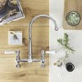 Rangemaster Belfast Chrome Dual Lever Bridge Kitchen Tap