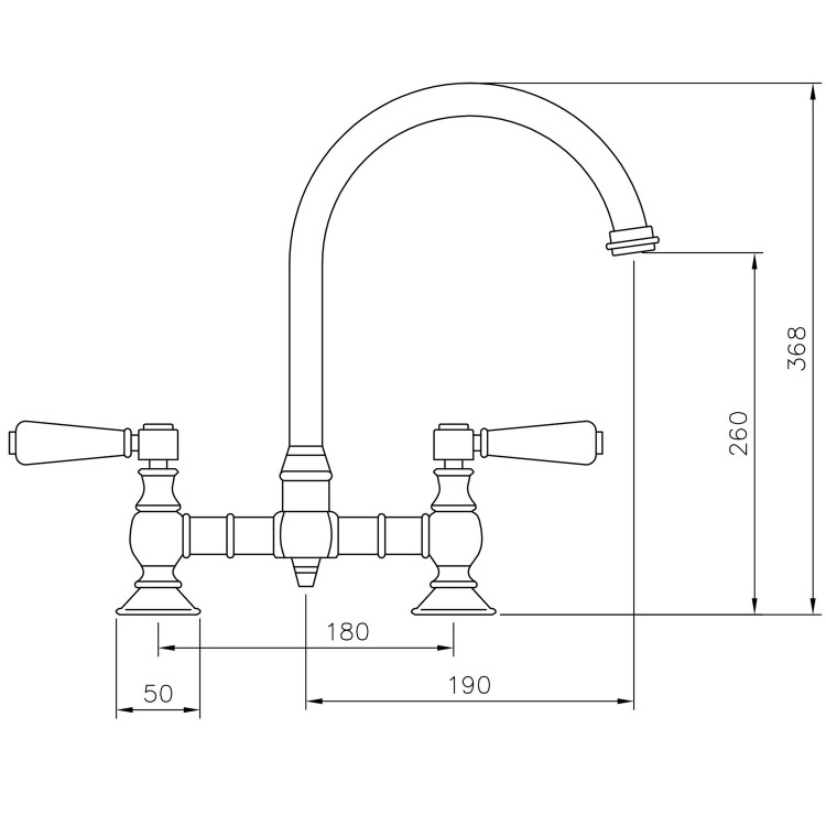 Rangemaster Belfast Chrome Dual Lever Bridge Kitchen Tap