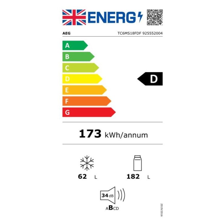 AEG 6000 Series 253 Litre 70/30 Integrated Fridge Freezer