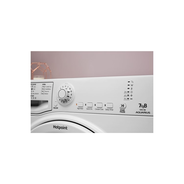 HOTPOINT TCFS73BGP Aquarius 7kg Freestanding Condenser Tumble Dryer - Polar White
