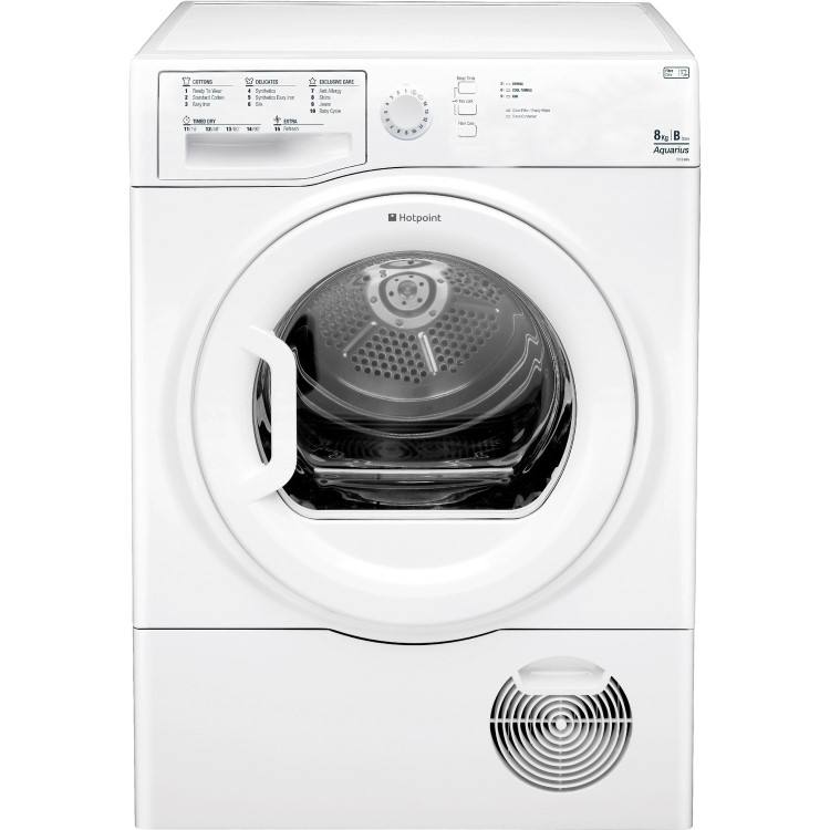 Hotpoint TCFS835BGP Aquarius 8kg Freestanding Condenser Tumble Dryer-White
