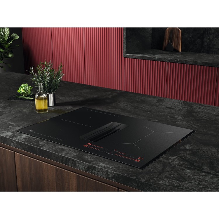 AEG SaphirMatt&reg; 6000 Series 70cm 4 Zone Venting Induction Extractor Hob