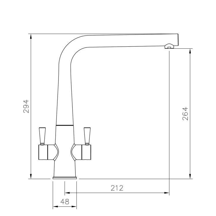 Rangemaster Conical Dual Lever Kitchen Tap - Chrome