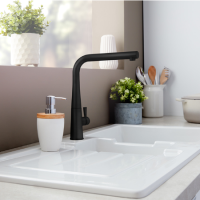 Rangemaster Conical Matte Black Single Lever Mixer Kitchen Tap