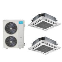 Refurbished Grade 48000  BTU 14kW A+/A+++ Super Slim Twin Ceiling Cassette with two 24000 BTU indoor units