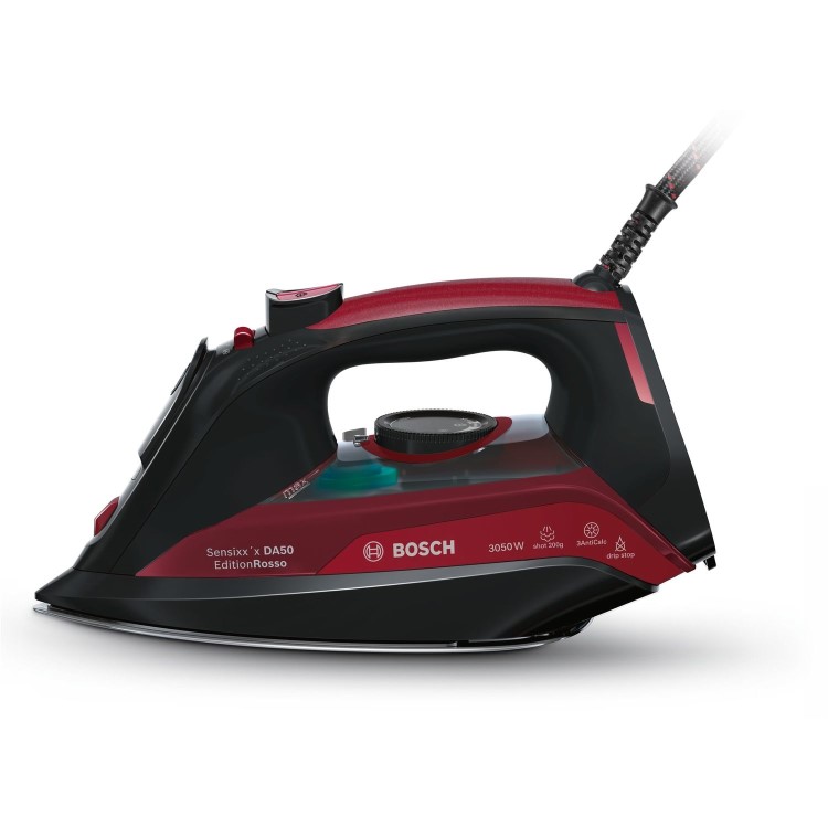 Bosch TDA5070GB Sensixx EditionRosso Steam Iron Black And Red