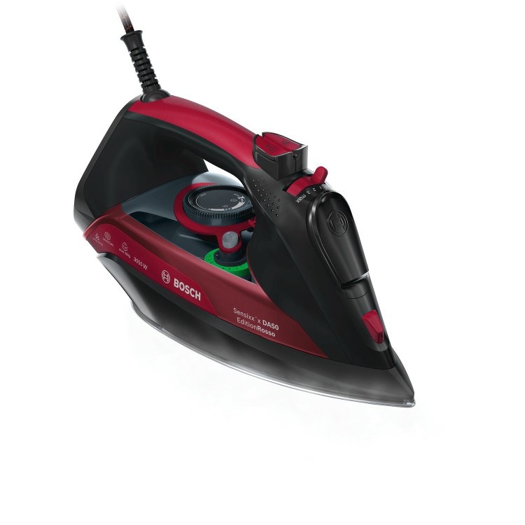 Bosch TDA5070GB Sensixx EditionRosso Steam Iron Black And Red