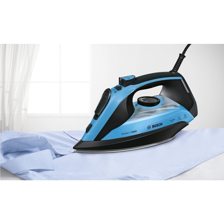 Bosch TDA5073GB Sensixx'x DA50 3100W Steam Iron With Vertical Steam - Black & Blue