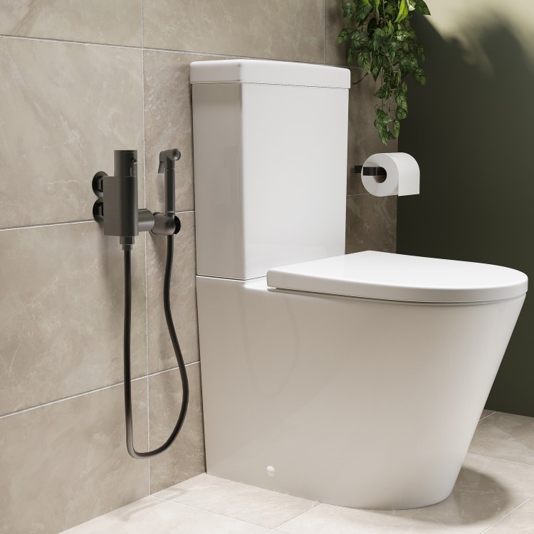 GRADE A1 - Gunmetal Grey Thermostatic Douche Shower / Bidet Shower Spray Kit - Arissa
