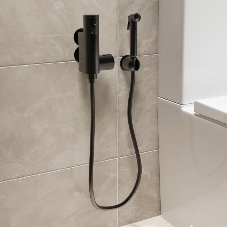 GRADE A1 - Gunmetal Grey Thermostatic Douche Shower / Bidet Shower Spray Kit - Arissa
