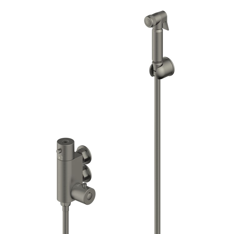 GRADE A1 - Gunmetal Grey Thermostatic Douche Shower / Bidet Shower Spray Kit - Arissa