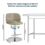 Beige Faux Leather Adjustable Swivel Bar Stool with Chrome Base - Tessa
