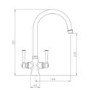 Rangemaster Estuary Dual Lever Monobloc Kitchen Mixer Tap - Brushed Nickel