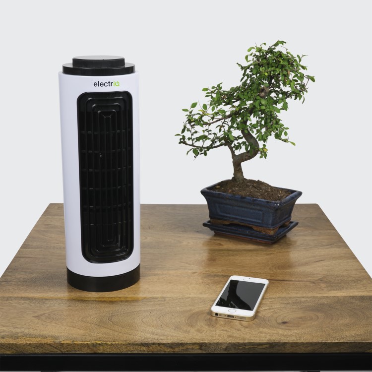 electriQ 13 Inch Quiet Oscillating Tower Fan - White