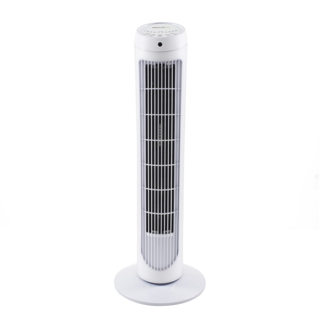electriQ 29 Inch Oscillating Tower Fan - White