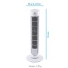 electriQ 29 Inch Oscillating Tower Fan - White