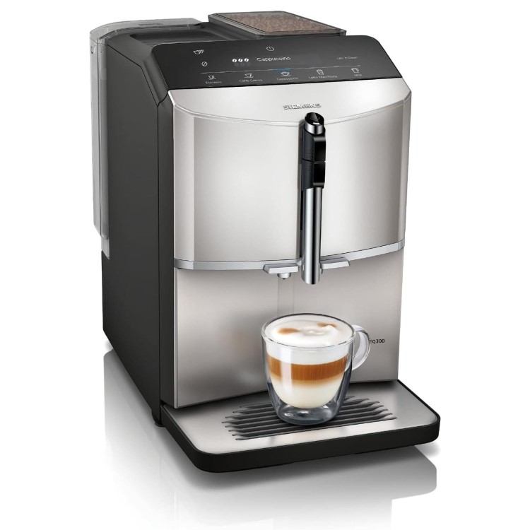 Siemens TF303G07 EQ300 Bean-to-Cup Coffee Machine – Inox Silver Automatic Espresso & Milk Frother