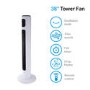 electriQ 38 Inch Oscillating Tower Fan - White