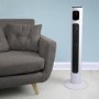 electriQ 38 Inch Oscillating Tower Fan - White