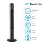 electriQ 46 Inch Black Tower Fan with Remote Control 3 Speed Settings Timer & Oscillation Functions