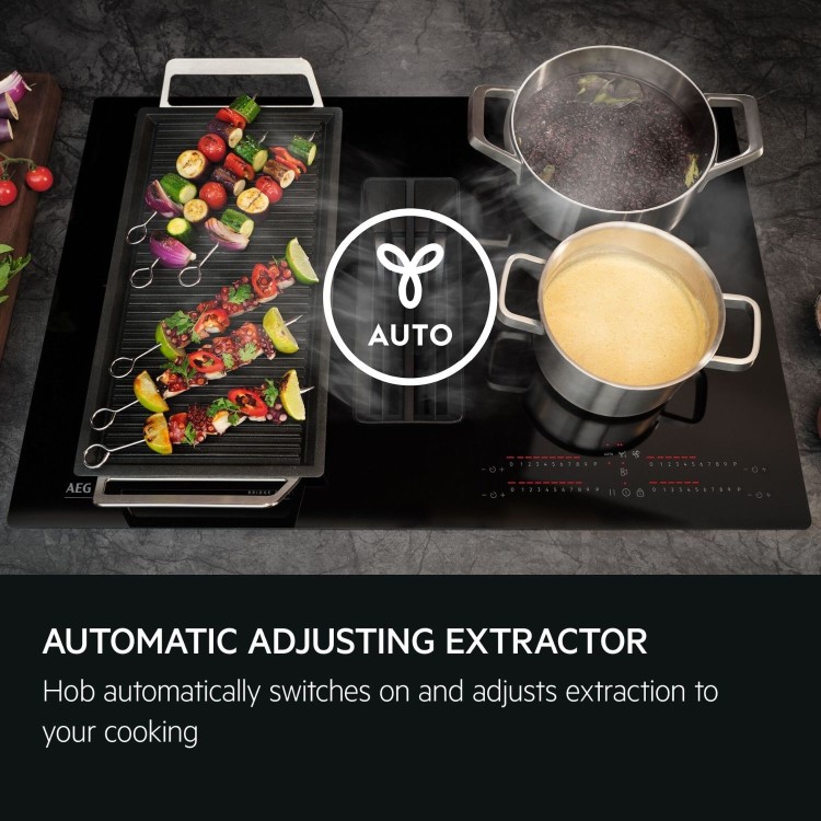 AEG 6000 Series 80 cm 4 Zone Venting Induction Hob - Black