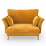 Mustard Velvet Armchair Loveseat and Footstool - Thea