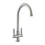 Rangemaster Hemlock Dual Lever Monobloc Mixer Kitchen Tap- Brushed Nickel
