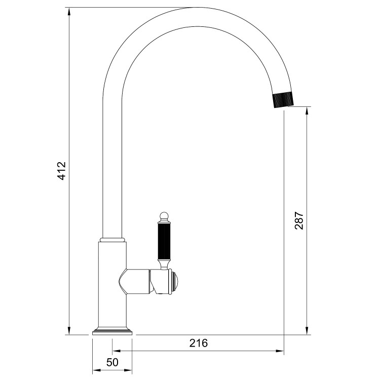 Rangemaster Hemlock Single Lever Monobloc Kitchen Mixer Tap - Polished Gold