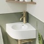 GRADE A1 - White Wall Hung Corner Basin 440mm - Theo