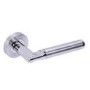 Internal Silver Polished/Satin Chrome Lever Fire Door Handle with Latch and Hinges Pack - 65mm Latch - Tiber - XL Joinery