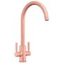 Rangemaster Intense Dual Lever Monobloc Kitchen Mixer Tap - Brushed Copper