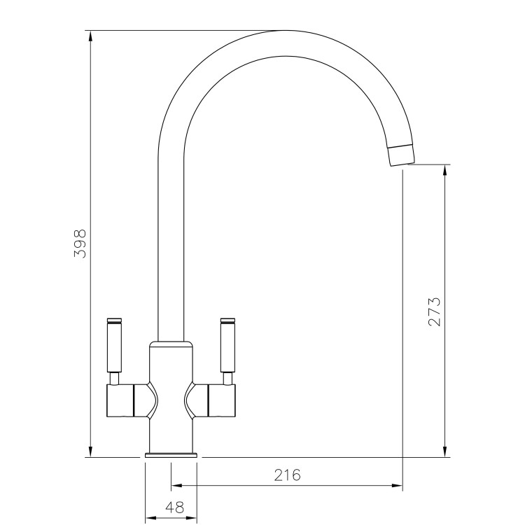 Rangemaster Intense Dual Lever Monobloc Kitchen Mixer Tap - Brushed Copper