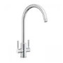 Rangmaster Intense Chrome Twin Lever Monobloc Kitchen Sink Mixer Tap