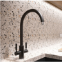 Rangemaster Intense Dual Lever Monobloc Mixer Kitchen Tap- Black