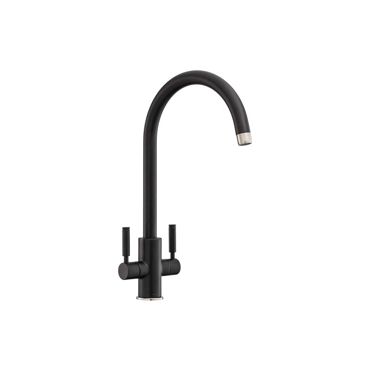 Rangemaster Intense Dual Lever Monobloc Kitchen Mixer Tap - Matt Black