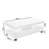 Large White Gloss LED Coffee Table - Tiffany