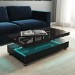 Large Rectangular Black High Gloss LED Coffee Table - Tiffany