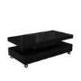 Rectangular Black Gloss LED Coffee Table with Storage - Tiffany