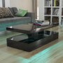 Tiffany Black High Gloss Rectangular Coffee Table with LED Lighting   