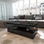 Tiffany Black High Gloss Rectangular Coffee Table with LED Lighting   