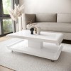 Large White Gloss Coffee Table with Storage - Tiffany
