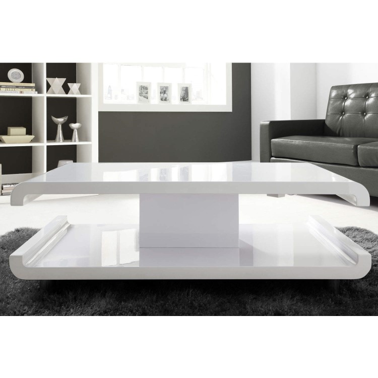 Gloss White Coffee Table with LED Lighting - Tiffany