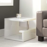 Artemis High Gloss White Side Table 