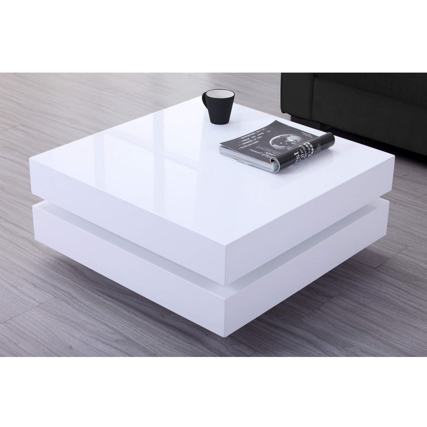 High Gloss White Coffee Table With LED Lighting - Tiffany Range - High Gloss White Coffee Table With LED Lighting - Tiffany Range