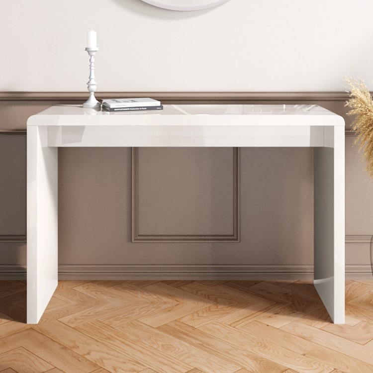 Large White High Gloss Console Table - Tiffany